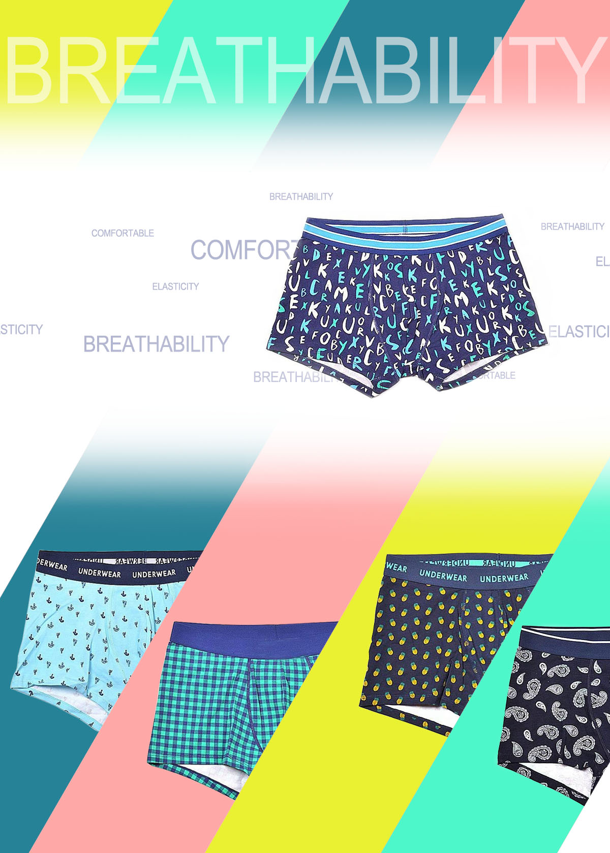 Colorful Mens Underwear Boxer Custom