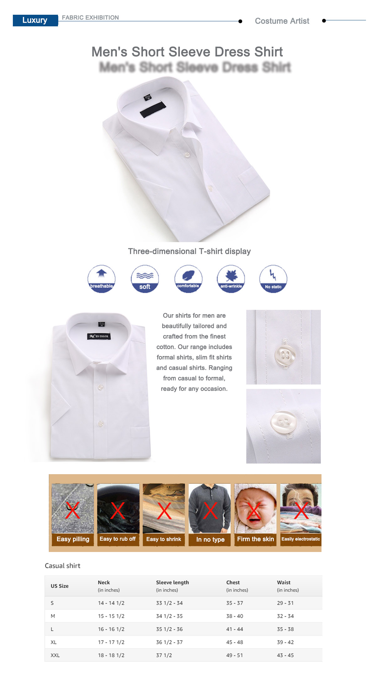 Men Short Sleeve Dress Shirt