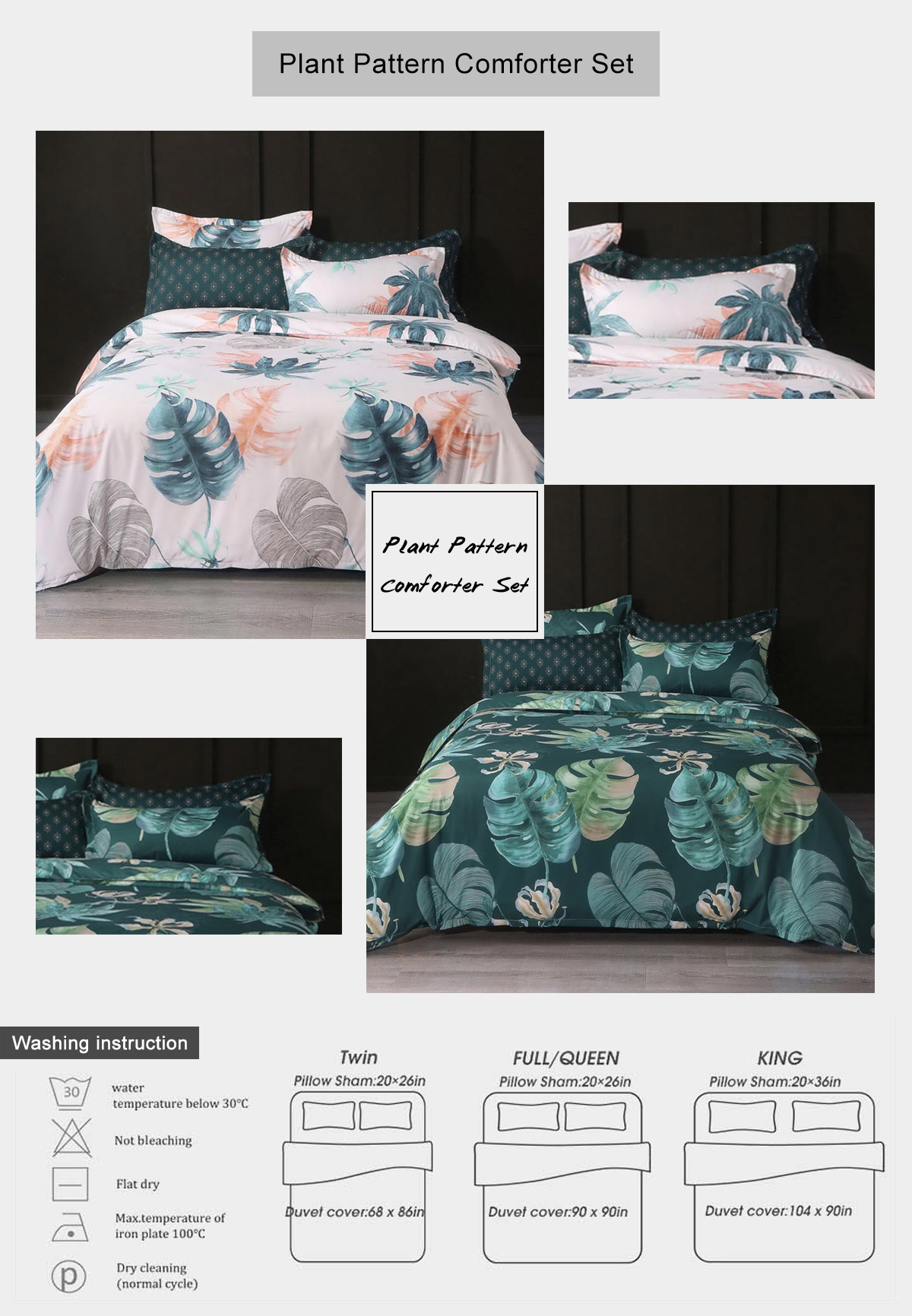 Plant Pattern Comforter Set