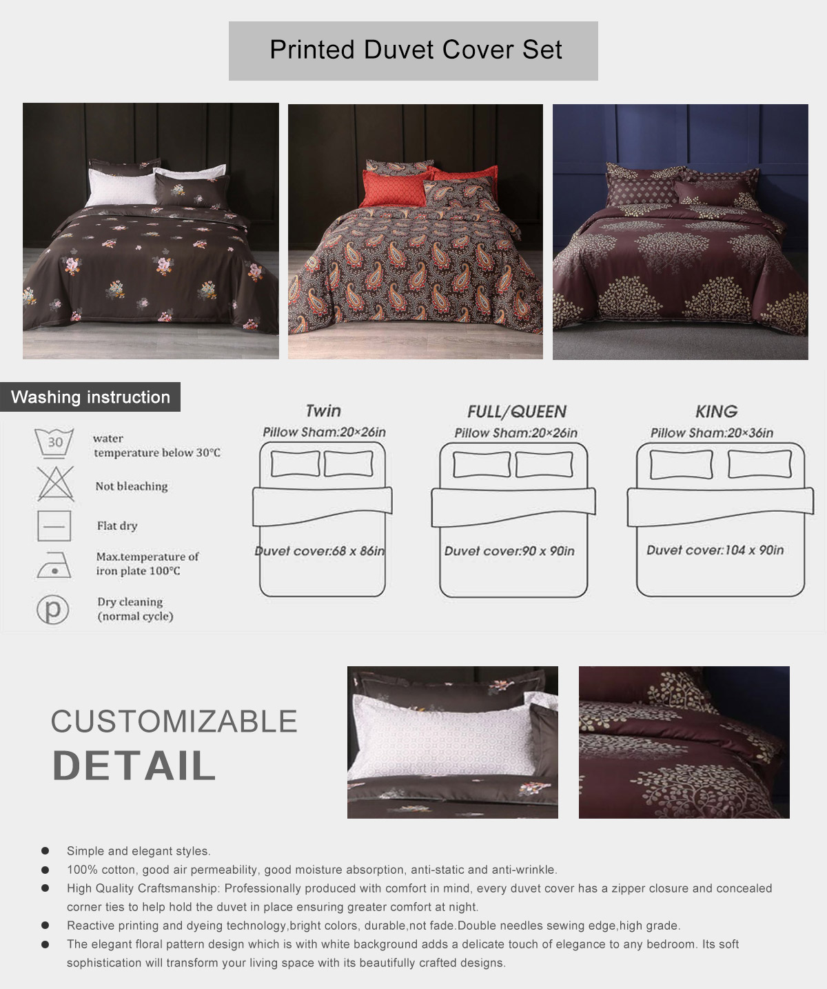 Printed Duvet Cover Set