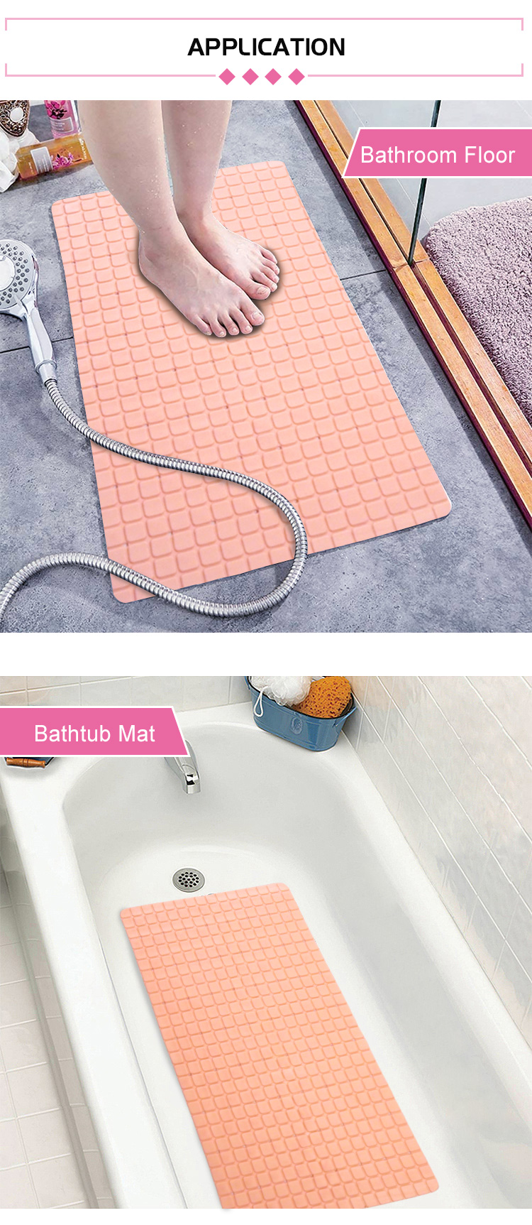 Anti Slip PVC Rubber Bathtub Mats