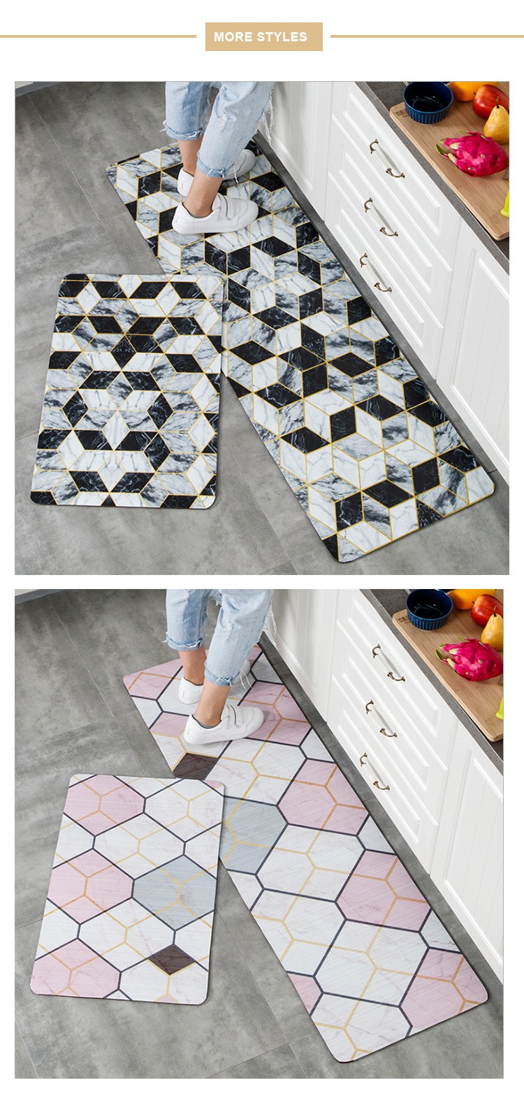 PVC Kitchen Printed Floor Mats
