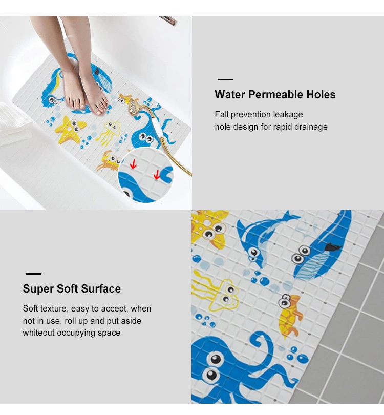PVC Shower Mat With Suction Cups