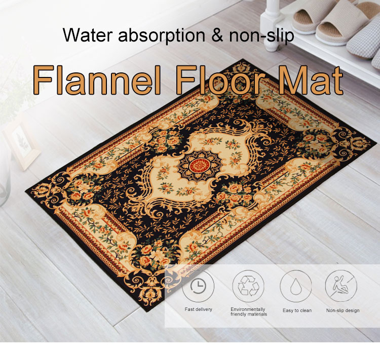 Printed Non Slip Flannel Floor Mats