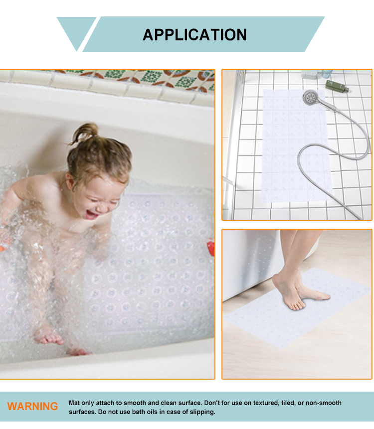 PVC Non-slip Bathtub Mats With Suction Cups