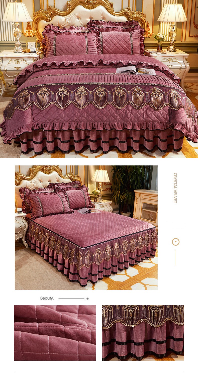 Embroidery Lace European Cotton Bedspread