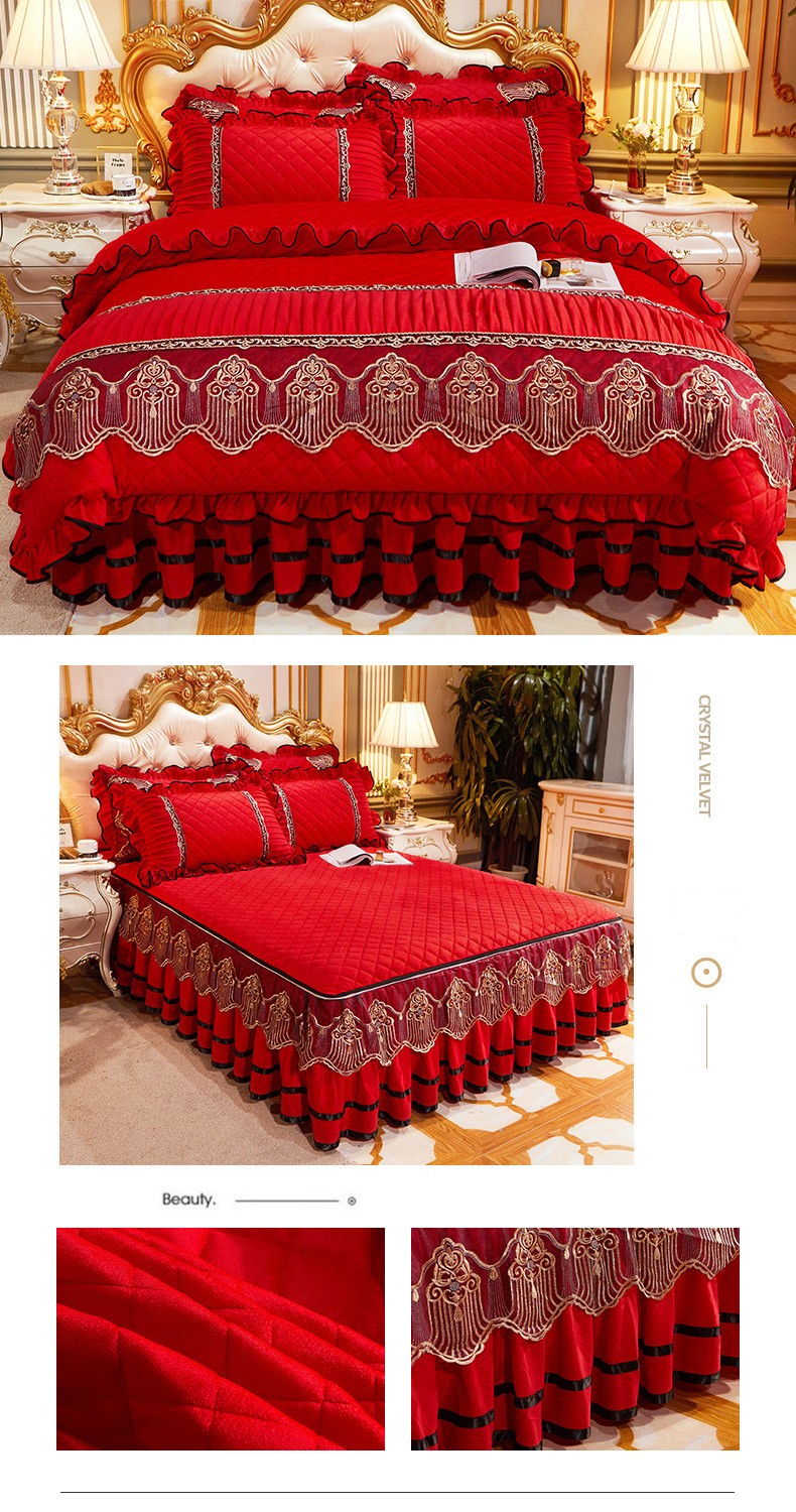 Embroidery Lace European Cotton Bedspread