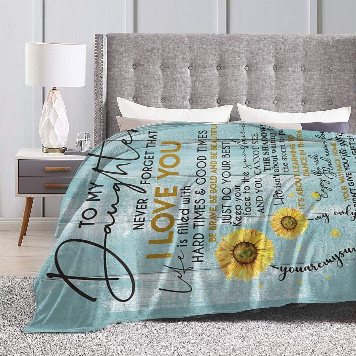 Love Letter Flower Print Blanket