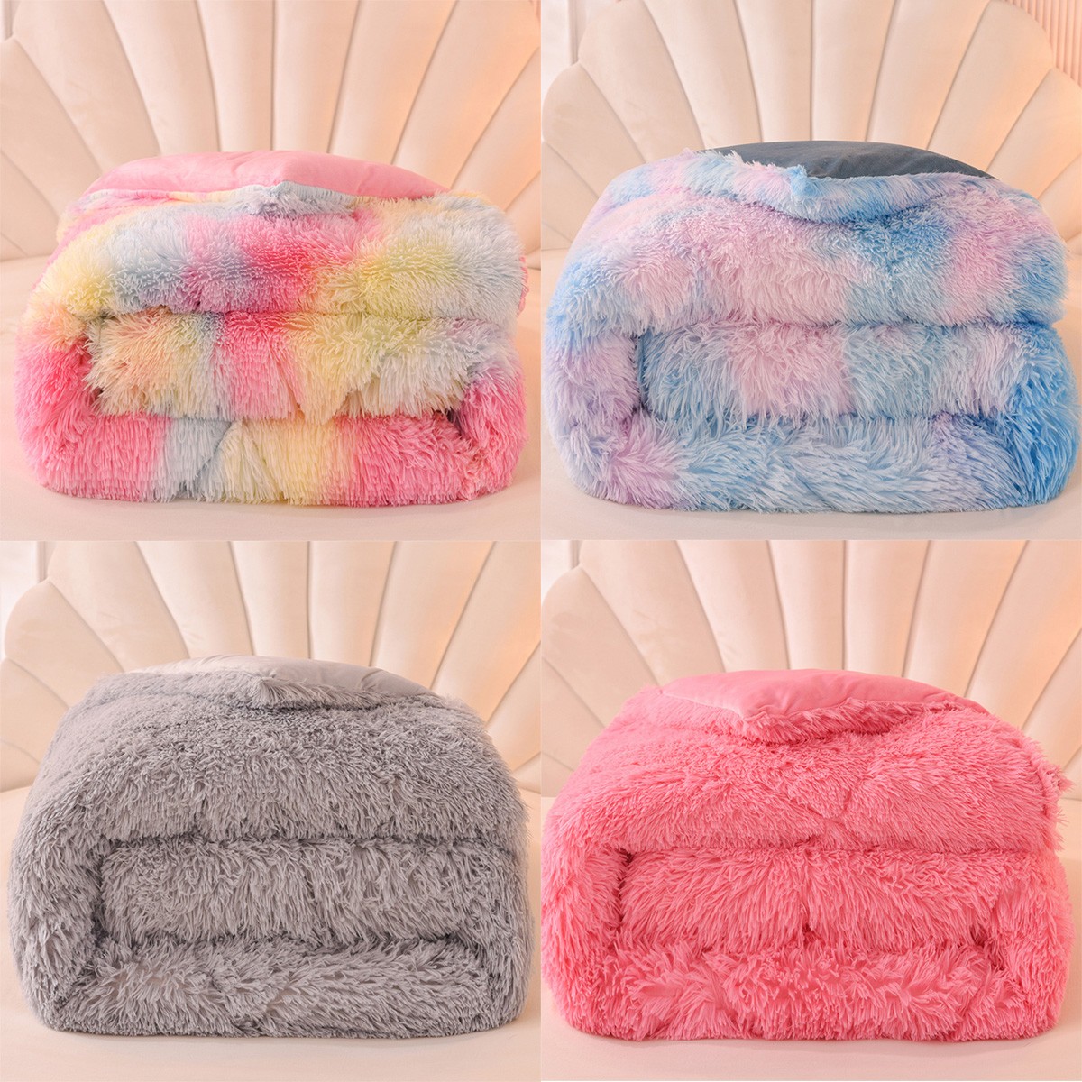 Tie Dye Fluffy Plush Comforter