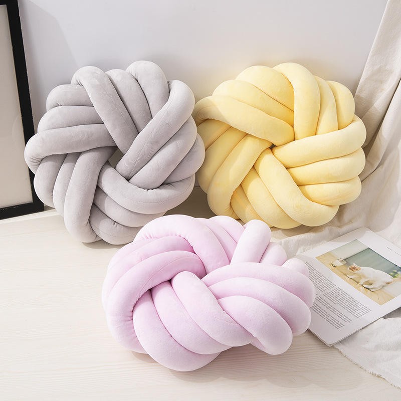 Knot Cojines Household Knit Ball Throw Pillow 